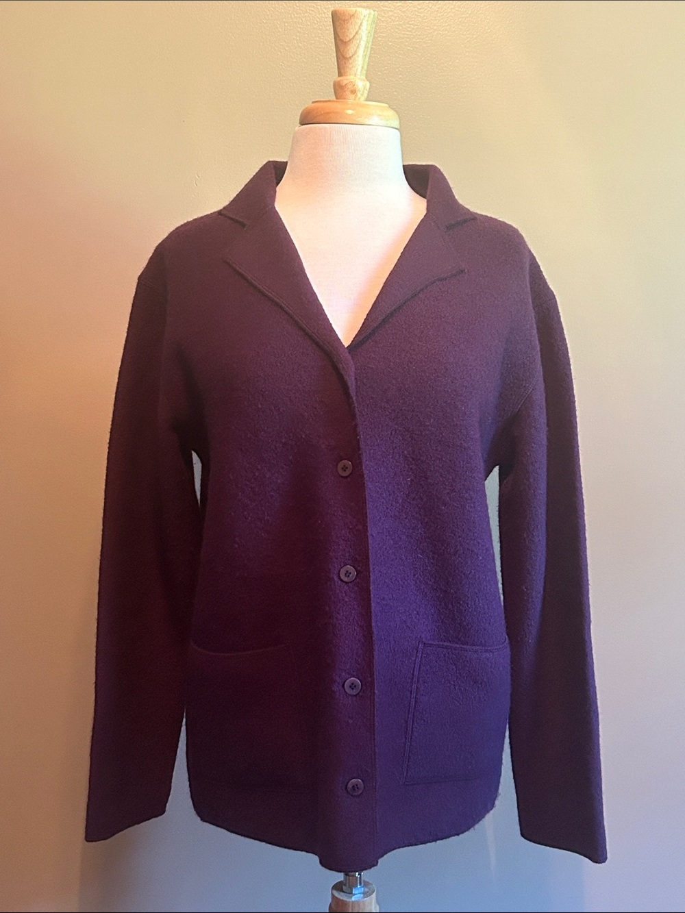Causal Corner Dark Purple Button-Up Jacket